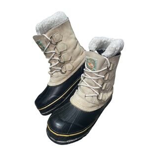 Rugged Exposure Rubber Sole with Tan Suede Upper Sherpa Lined‎ Women's Boot 8